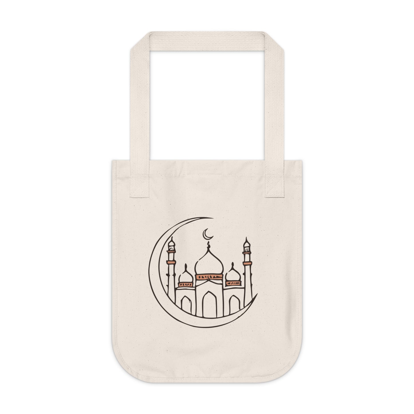 Elegant Masjid & Crescent Moon Canvas Tote